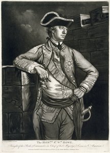 O Honble. Sr. Wm. Howe, Cavaleiro do Banho e Comandante-em-chefe das Forças de Sua Majestade na América