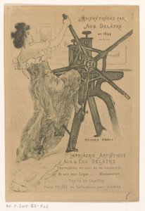 Cartão de visita de impressoras Auguste e Eugène Delâtre em Paris de Richard Ranft
