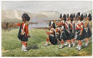 Os 93 Sutherland Highlanders na Batalha de Balaclava 25 de outubro de 1854: The Thin Red Line, 1854 (wc no papel)