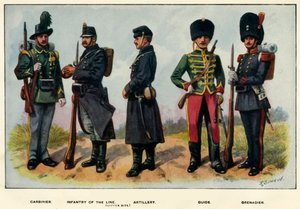 Tipos do exército belga, 1919.