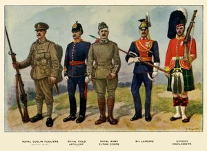 Tipos do exército britânico, 1919.