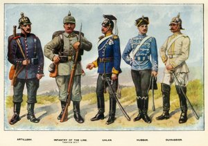 Tipos do exército alemão, 1919. de Richard Simkin