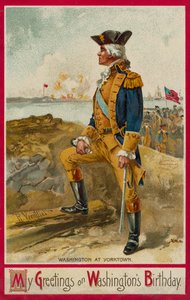 George Washington em Yorktown (cromolitografia) de Richard Veenfliet