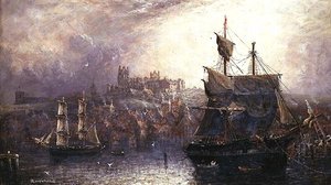 Whitby Harbour (óleo sobre tela) de Richard Weatherill