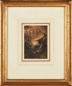 A Visão dos Descendentes de Banquo (tinta e aquarela) de Richard Westall