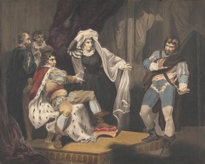 Figuras teatrais sobre um trono de Richard Westall