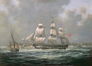 East Indiaman HCS Thomas Coutts fora das agulhas, Ilha de Wight
