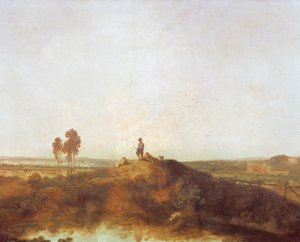 Uma piscina com figuras numa colina de Richard Wilson