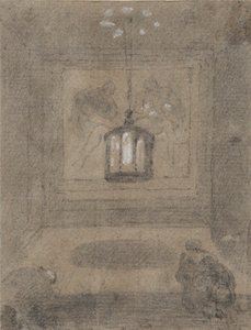 Um Santuário Subterrâneo com duas figuras ajoelhadas perante uma Pieta de Richard Wilson