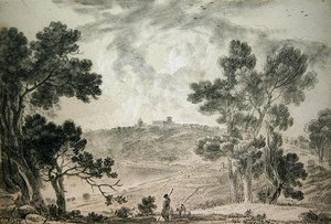 Castel Gandolfo (giz preto sobre papel) de Richard Wilson