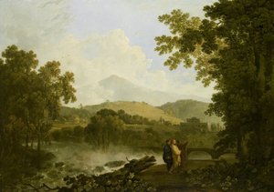 Cícero e os seus amigos, Atticus e Quintus, na sua Villa em Arpinum