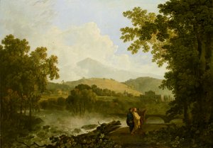 Cícero e seus dois amigos, Atticus e Quintus, em sua villa em Arpinum, 1769-1770
