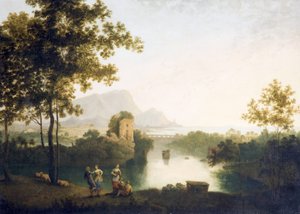 Noite no Rio Mouth com os camponeses a dançar (óleo sobre tela) de Richard Wilson