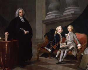 Francis Ayscough com o Príncipe de Gales (mais tarde Rei George III) e Edward Augustus, Duque de York e Albany (!) de Richard Wilson
