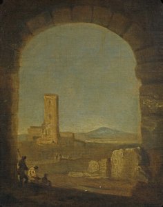 Torre del Fiscale, perto de Roma, Itália, c.1775 (óleo sobre tela) de Richard Wilson