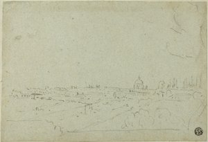 Vista de São Pedro a partir do Palácio dos Césares, com o Circo Máximo em baixo de Richard Wilson
