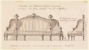 Desenho, Desenho para um confidente, ca. 1780 de Richard de Lalonde