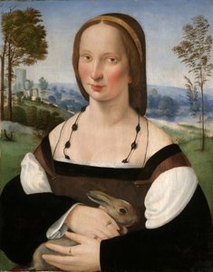 Retrato de uma senhora com um coelho