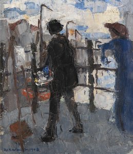 O Pintor na Ponte Hoogbrug, em Mechelen de Rik Wouters