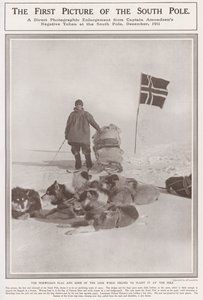 A Primeira Foto do Pólo Sul (foto a p/b) de Roald Engelbergt Gravning Amundsen