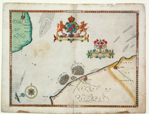 Dover a Sandwich e Blacknerse a Gravelines - A Armada Espanhola e a Frota Inglesa ao largo de Calais, c. 1590 (manuscrito)