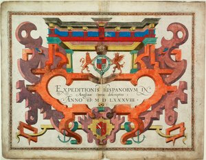 Página de título de "Expeditionis Hispanorum in Angliam vera descriptio anno domini MDLXXXVIII