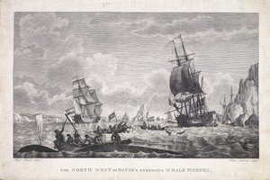 A pesca da baleia no Noroeste ou nas correntes de Davis (impressão) de Robert (after) Dodd