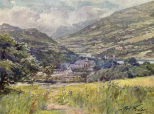 Boddnant Hall, Conway Valley (cor litho) de Robert (after) Fowler