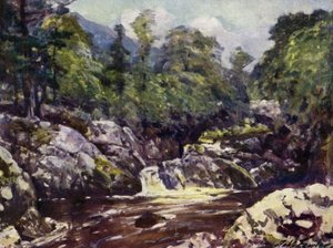 No Vale de Lledr (cor litho) de Robert (after) Fowler