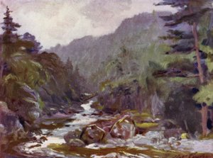 Ponte Mineira no Rio Llugwy (cor litho) de Robert (after) Fowler