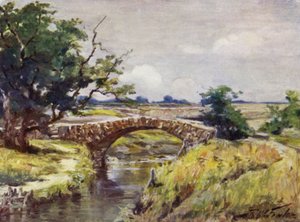 Ponte Romana Antiga, perto de Swansea (cor litho)