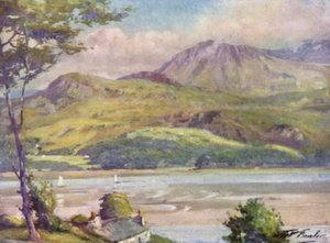 A Costa perto de Harlech, Tarde (cor litho) de Robert (after) Fowler