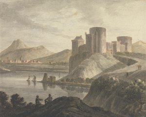 Castelo com Figuras numa Paisagem Clássica de Robert Adam