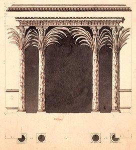 Design para uma alcova (caneta e tinta e lavagem) de Robert Adam