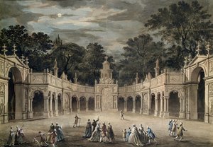 As Iluminações na Casa de Buckingham para o aniversário do Rei George III, 4 de junho de 1783 (caneta e wc)