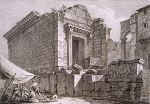 Vista do Templo de Esculápio, pub. 1764. de Robert Adam