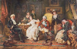Barão Munchhausen relatando suas aventuras de Robert Alexander Hillingford