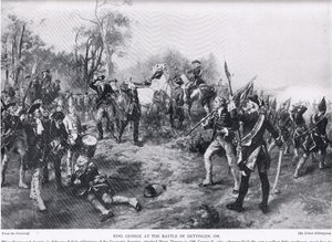 George II em Dettingen, ilustração da &39;Hutchinson&39;s Story of the British Nation&39; de Robert Alexander Hillingford