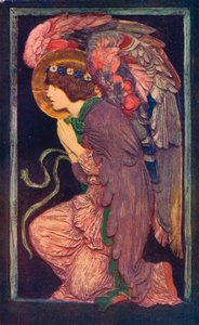 Angel Adoring`, um relevo de gesso colorido de Robert Anning Bell, c1901 1901-1902. de Robert Anning Bell