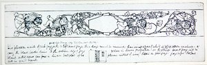 Design para papel, c.1895 (caneta e tinta sobre papel) de Robert Anning Bell