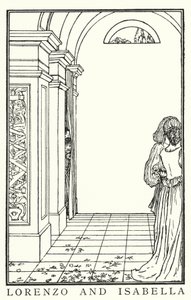 Ilustração para Poemas de John Keats: Isabella ou O Pote de Manjericão (litho) de Robert Anning Bell
