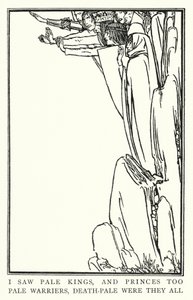 Ilustração para Poemas de John Keats: La Belle Dame Sans Merci (litho) de Robert Anning Bell