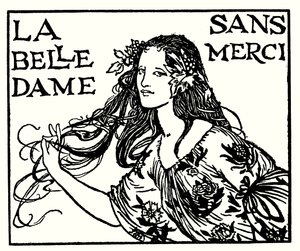 Ilustração para Poemas de John Keats: La Belle Dame Sans Merci (litho) de Robert Anning Bell