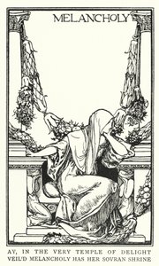 Ilustração para Poemas de John Keats: Melancolia (litho) de Robert Anning Bell