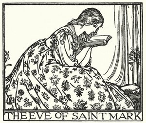 Ilustração para Poemas de John Keats: A Véspera de São Marcos (litho) de Robert Anning Bell