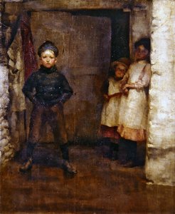 Na Porta (óleo sobre tela) de Robert Anning Bell