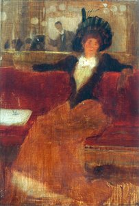 No Café (óleo sobre tela) de Robert Atkinson