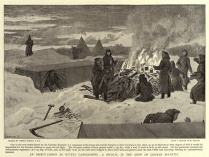 Uma lição de objetos na campanha de inverno, um bivaque na neve da infantaria alemã de Robert Barnes