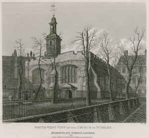 Igreja, de, st, helen, bishopsgate, rua, londres de Robert Blemell Schnebbelie