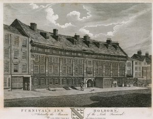 Furnival&39;s Inn, Holborn, Londres, antigamente a mansão do Lords Furnival de Robert Blemell Schnebbelie